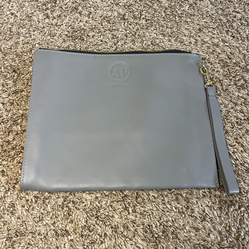 April Parker Gray Wristlet Clutch